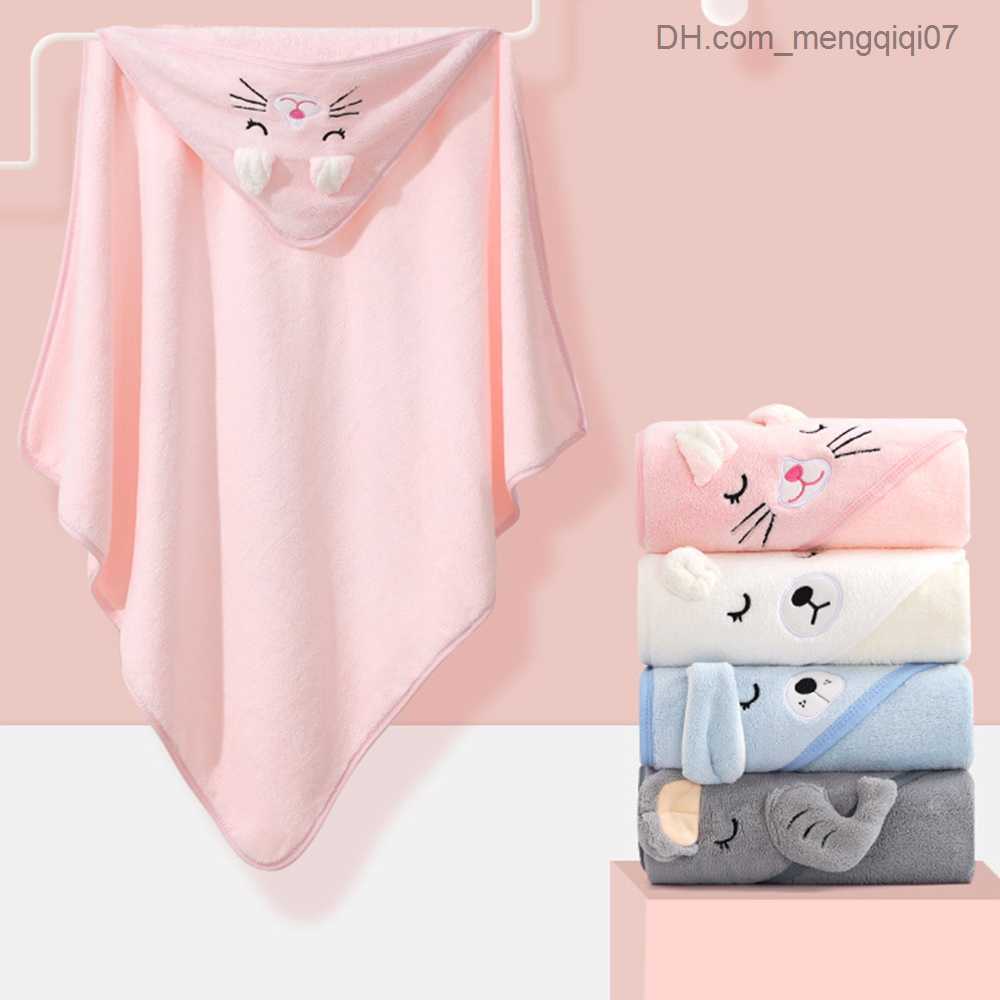 Towels Robes 0-3Y Unisex Baby Shower Gel Flannel Cloak Cartoon Boys and Girls Super Soft Hooded Spa Robe Bath Towel Neonatal Cover Baby Shower Gift Z2