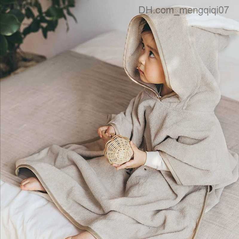 Towels Robes 60x60CM Bathrobe Baby Four Seasons Children's Sleep Dress Quick Drying Thick Hooded Bath Towel Z230819