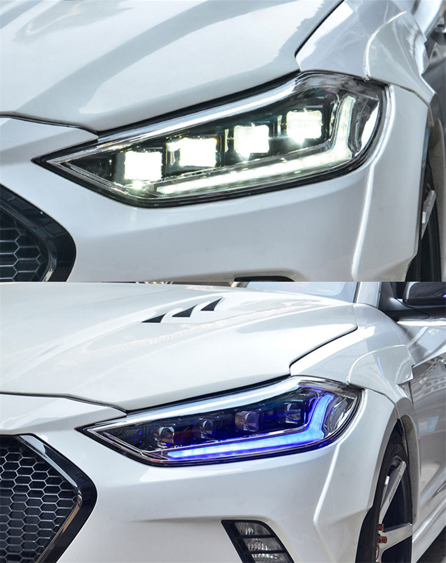 LED Head Light Assembly For Hyundai Elantra 20 16-20 20 Matrix Front Headlights Replacement Signal Driving Light