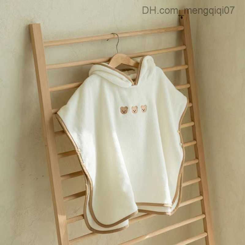 Towels Robes Cotton Beach Towel Hoodie Baby Shower Dew Coat Baby Shower Towel 0-1Y High Absorbent Shower Towel A2UB Z230819