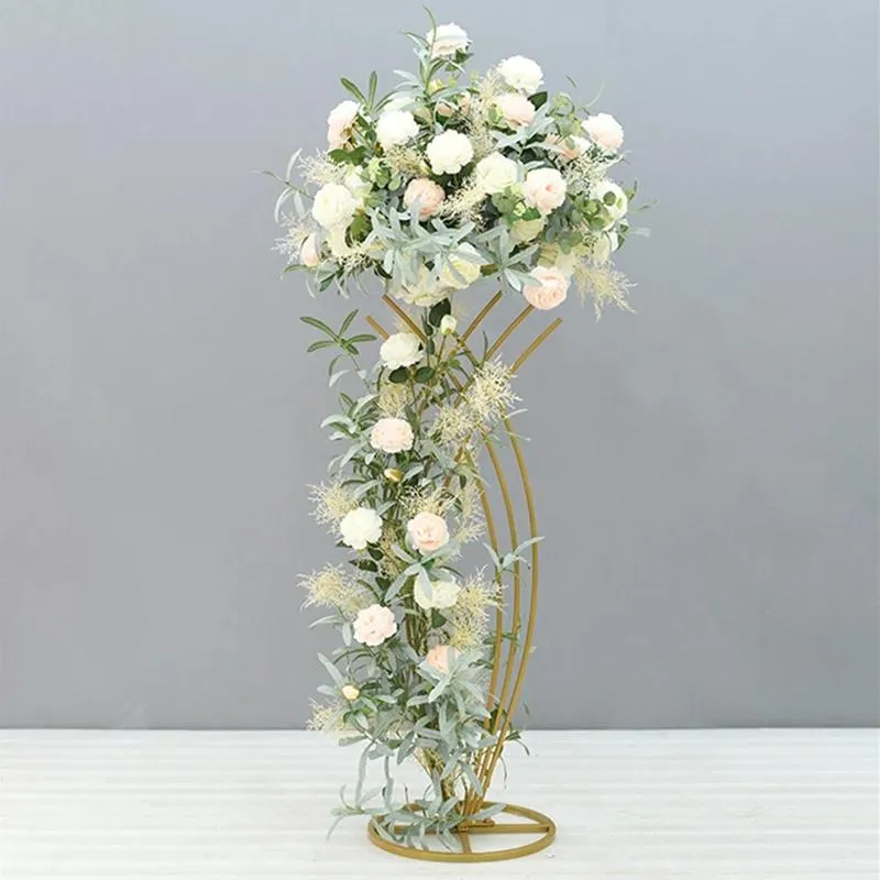 Party Decoration 1PCS Flower Vase Floor Vases Column Stand Metal Road Lead Wedding Centerpiece Geometric Pot Table Rack For HomeZZ