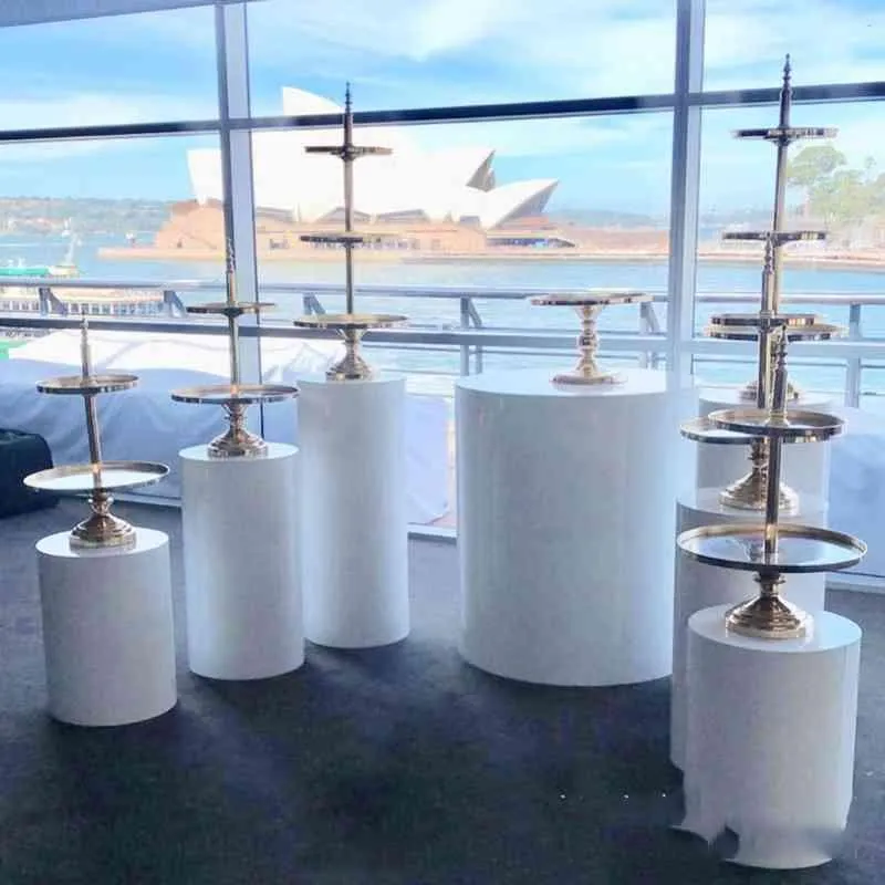 3pcs Round Cylinder Pedestal Display Art Decor Cake Rack Plinths Pillars for DIY Wedding Party Decorations HolidayZZ
