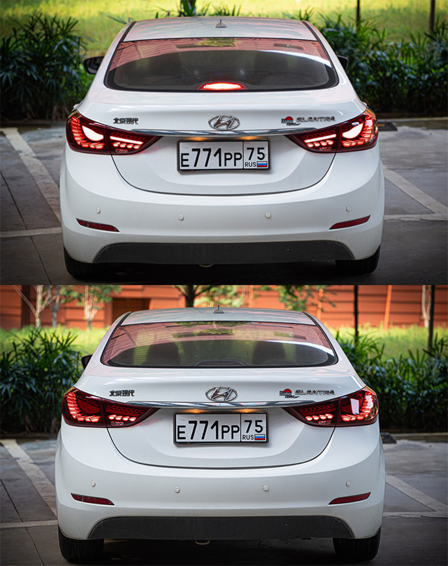 Car Taillight For Hyundai Elantra 20 11-20 16 Taillights Rear Lamp LED Turn Signal Lights Brake Reverse Accessory