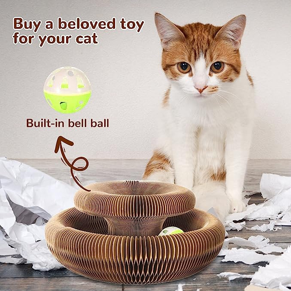 Other Cat Supplies Magic Organ Toy Cats Scratcher Scratch Board Round Corrugated Scratching Post Toys for Grinding Claw Accessories 230817