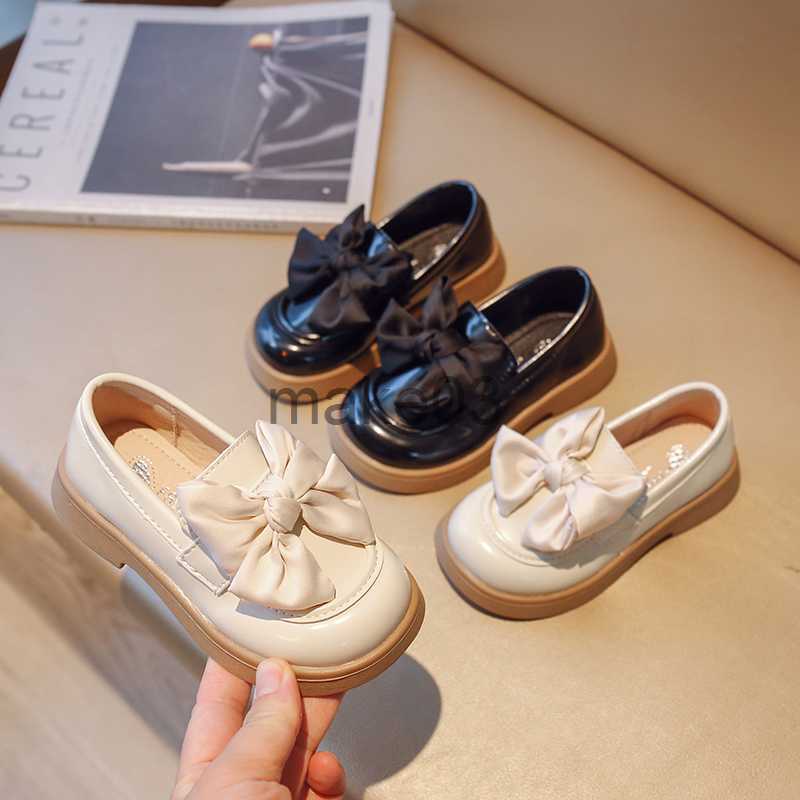 Sneakers Solid Color Versatile Slipon Classic Bow 2023 Spring Versatile Casual Kids Fashion Loafers for Girl Uniform School Shoes Casual J230818