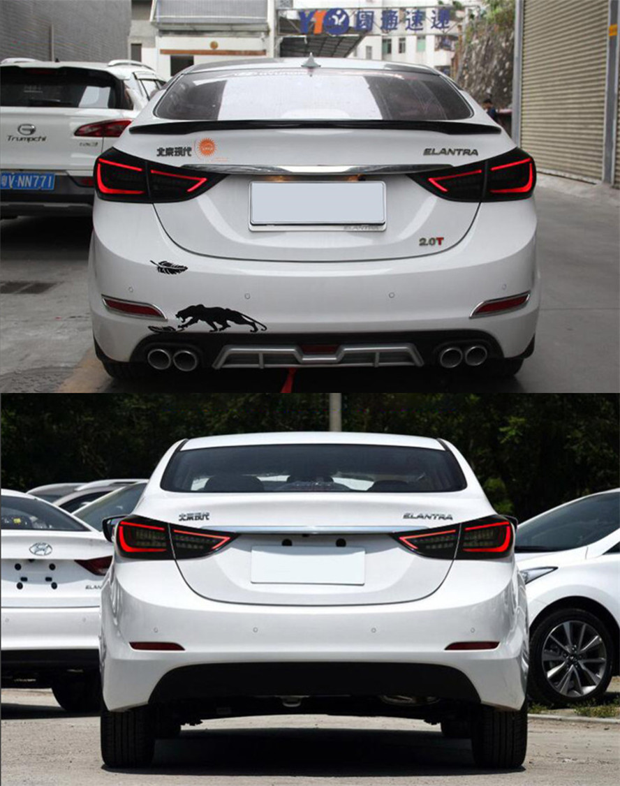Car Tail Lights For Hyundai Elantra Taillight 20 11-20 16 LED Tail Lamp+Turn Signal+Brake+Reverse LED Light