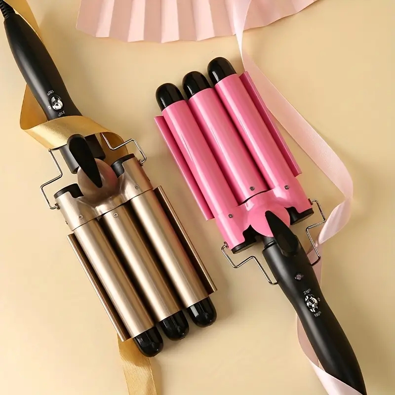 25mm Professional Three Barrel Curling Iron Wand Electric Ceramic Wand Curling Iron Hair Styling Tool