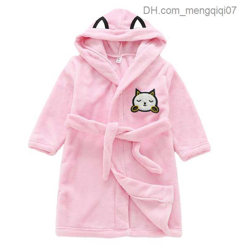 Towels Robes Baby Boys and Girls Bathroom Cartoon Hooded Children's Pajamas Autumn Warm Casual Children's Pajamas Long Sleeve Children'