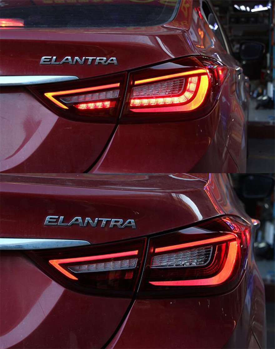Car Tail Lights For Hyundai Elantra Taillight 20 11-20 16 LED Tail Lamp+Turn Signal+Brake+Reverse LED Light