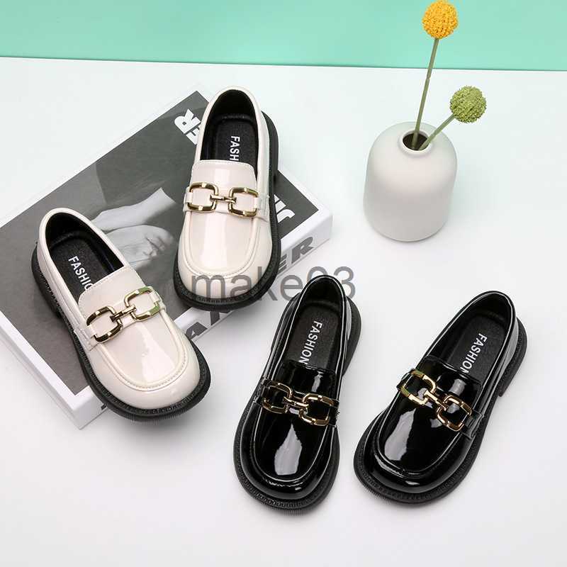 Sneakers Girls Leather Shoes for Kids Shoes School Party Wedding Black Loafers Slipon Children Flats Shoes Fashion British Style J230818