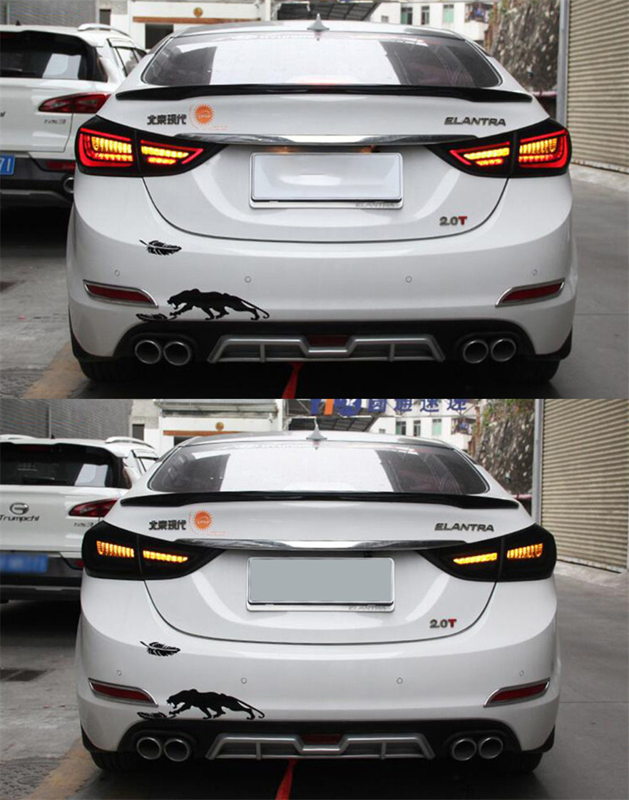 Car Tail Lights For Hyundai Elantra Taillight 20 11-20 16 LED Tail Lamp+Turn Signal+Brake+Reverse LED Light
