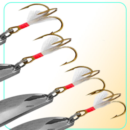 5g21g Spoons Hook Metal Baits Lures 864 Treble Hooks Silver Fishing Gear 10 Pieces lot WMB6