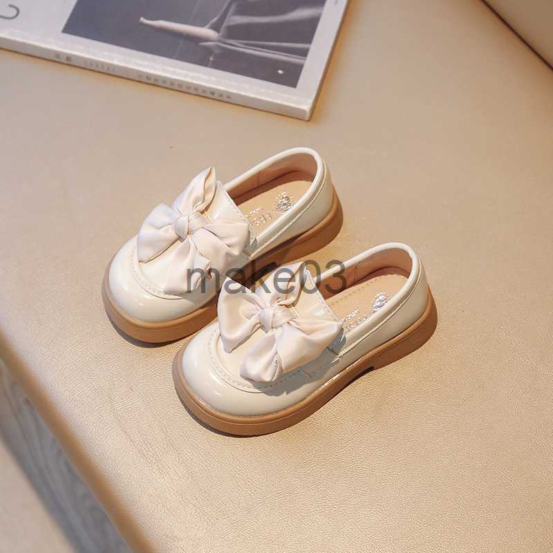 Sneakers Solid Color Versatile Slipon Classic Bow 2023 Spring Versatile Casual Kids Fashion Loafers for Girl Uniform School Shoes Casual J230818