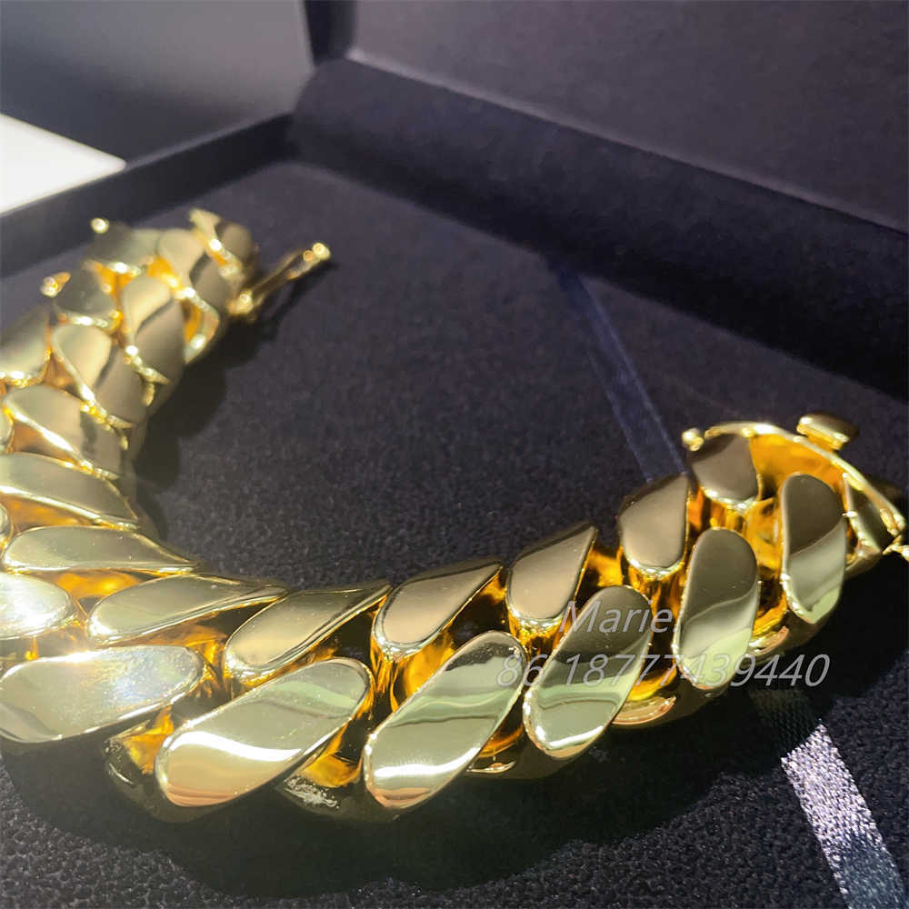 Width Brass Gold Chain Custom Big Necklace 30mm Cuban k ChainMade of pure gold