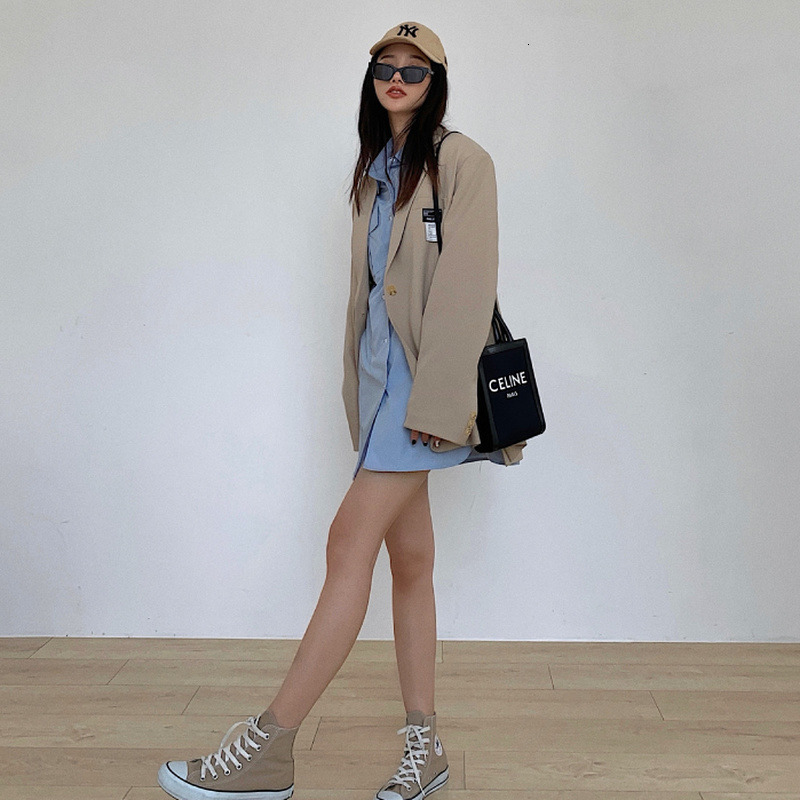 Womens Suits Blazers Women Spring Autumn Korean Style Elegant Soft Leisure Single Breasted Allmatch Solid Female Trendy Simple Office 230817