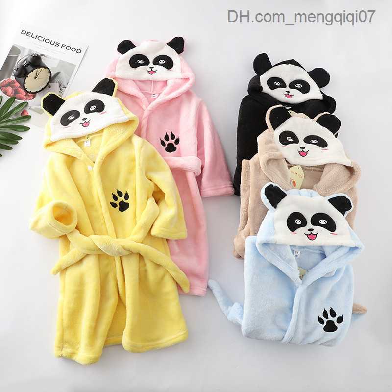 Towels Robes Children's bath towel baby towel children's rainbow cartoon hooded bath towel boys and girls' pajamas children's paja