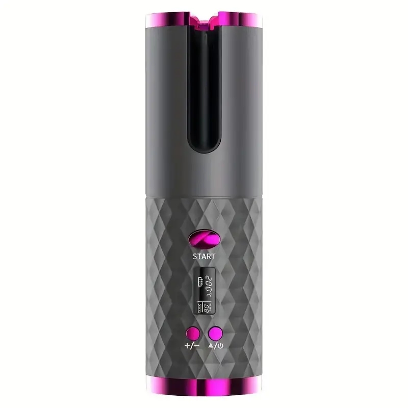 Rechargeable Ceramic Hair Curler - Wireless Auto Rotary Hair Curler for Women - Portable and Easy to Use