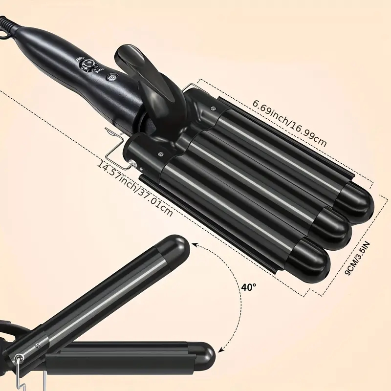 3 Barrel Curling Iron Wand, 25mm Hair Crimper With Adjustable Temperature Setting, Hair Waver ,Fast Heating, Waves Curling Iron With Two Temperature C