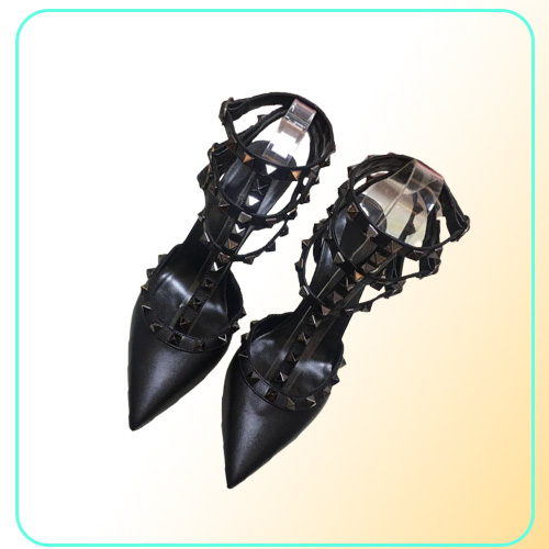 Genuine leather v stud ballerina flats blue black nude red yellow rose pink luxury designer runway classic fashion women