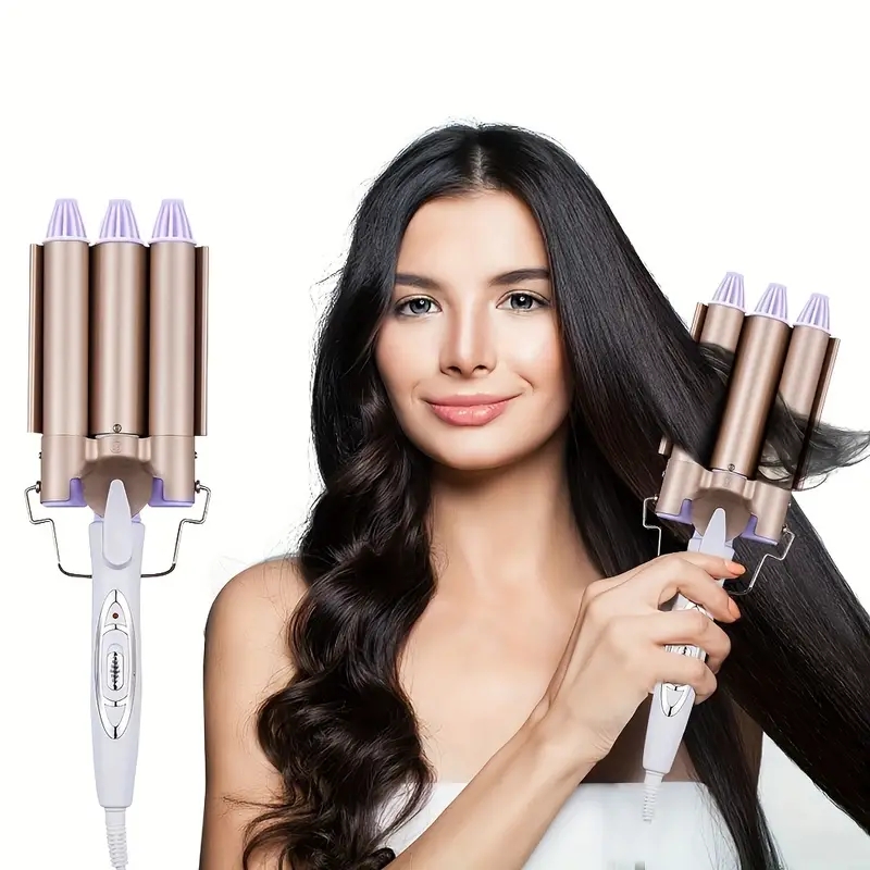 Electric Curling Iron - Three-Stick Hair Curler for Smooth and Shiny Hair - Household Egg Roll Stick - Hair Styling Tool for Salon-Quality Results