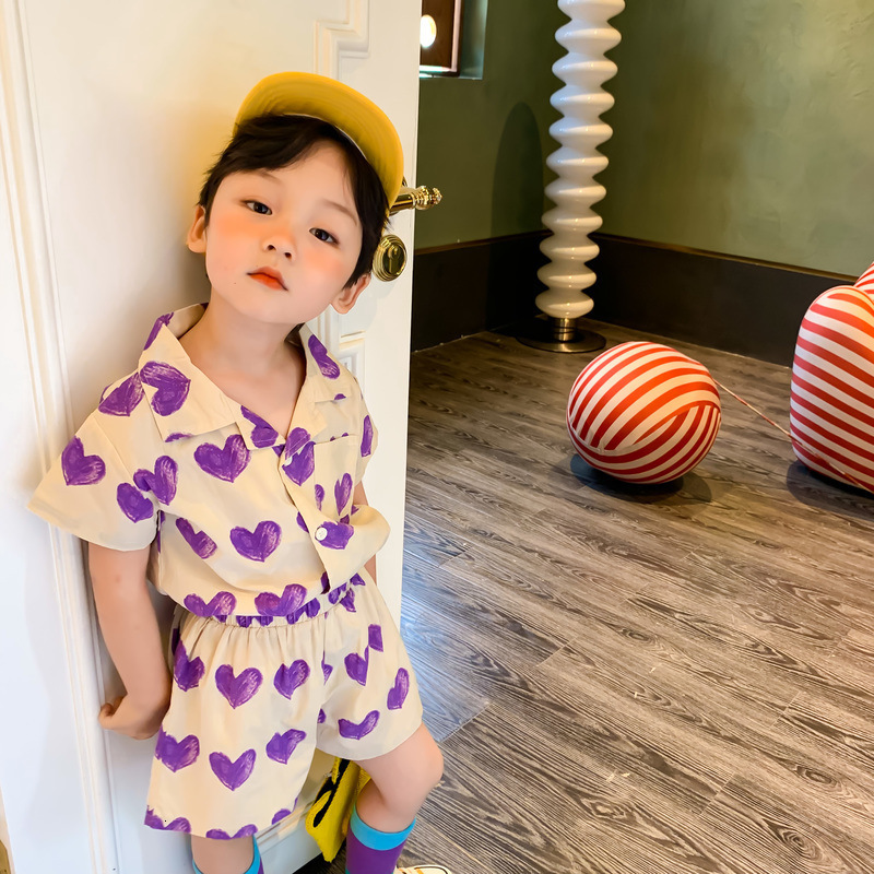 Summer Kids Clothing Set Suspender Dress Shorts for Boys Girls S2548