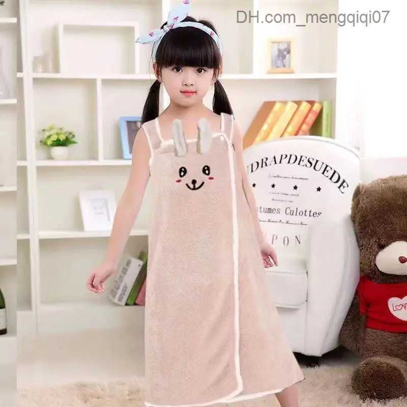 Towels Robes Four Seasons Tank Top Style Children's Bath Towel Cartoon Cotton Baby Bath Towel Meddle Large Wearable Waterproof Bath Towel Z230819