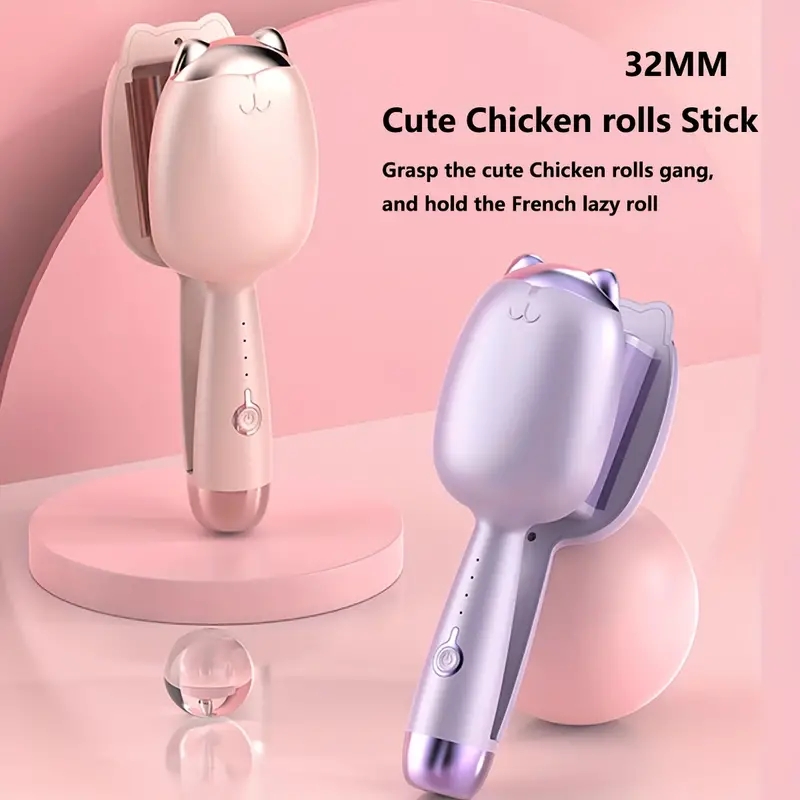 32mm Egg Rolls Hair Curling Stick Water Ripple Hair Curling Iron Cartoon Design Hair Curling Iron