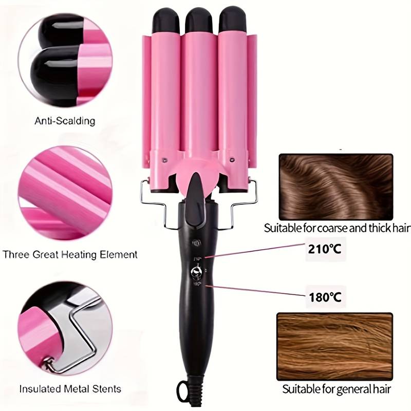 Curling Iron Temperature Adjustable Ceramic Big Waves Adjustable 25mm Hair Waver Curling Iron For Long Or Short Hair Heat Up Quickly Last Long Waver I