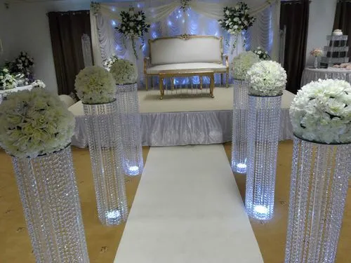 Wholesale wedding aisle crystal pillars Wedding walkway stand Centerpiece for Party Christmas wedding decor 120cm TallZZ