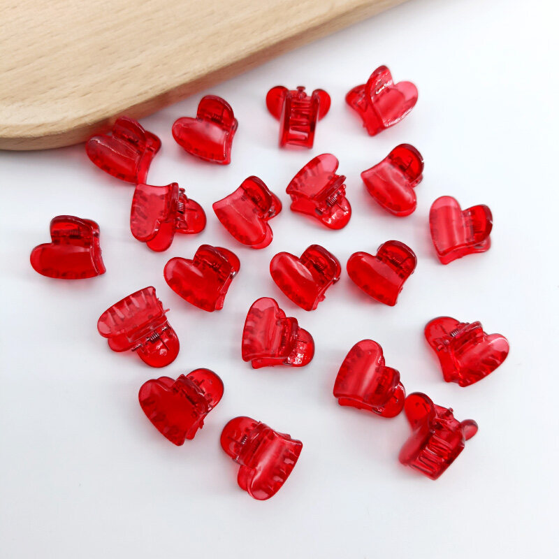 20PCS 2cm Cute Mini Hair Claw Clips Girls Cartoon Colorful Love Gripping Clip Hairpins Kids Baby Hair Crab Claw Grip Headwear hair accessories