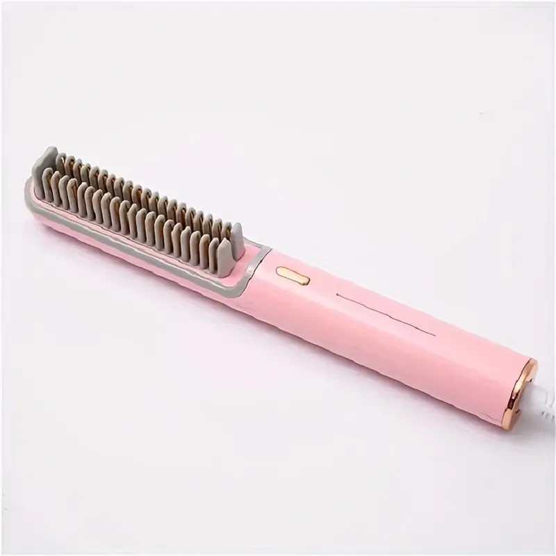 Hair Straightener Brush Dual-use Portable Electric Heating Comb Hair Straightener Anti-Scald Hair Styling Tool