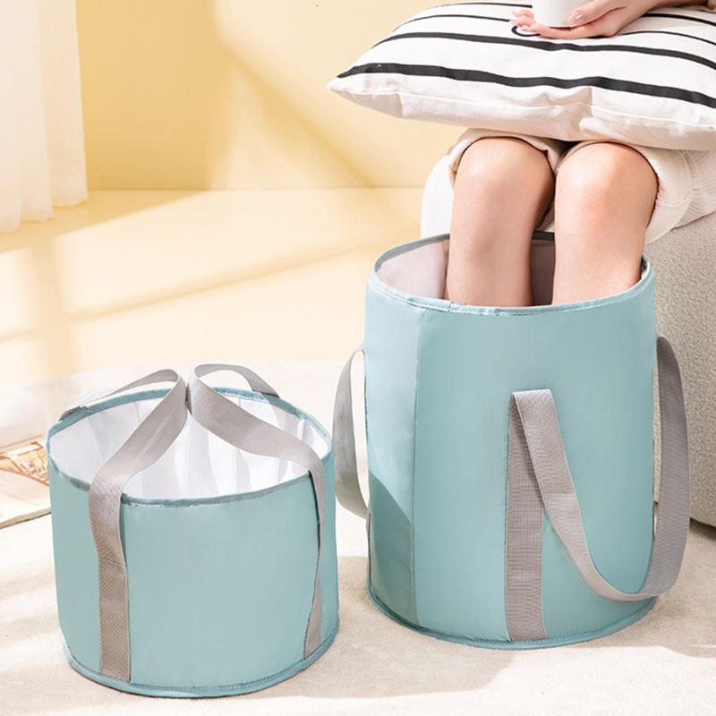 Foot Care Foldable Basin Travel Camping Washbasin Bucket Fishing Folding Basin Foot Bath Sink Foot Soak Bag Multifunctional Bucket 230818