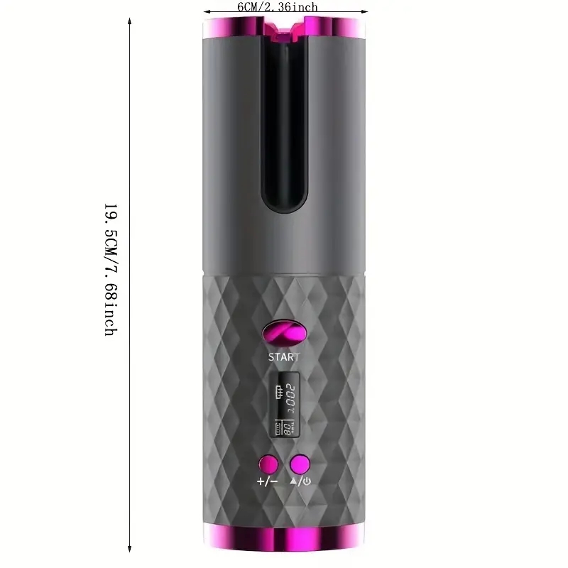 Rechargeable Ceramic Hair Curler - Wireless Auto Rotary Hair Curler for Women - Portable and Easy to Use