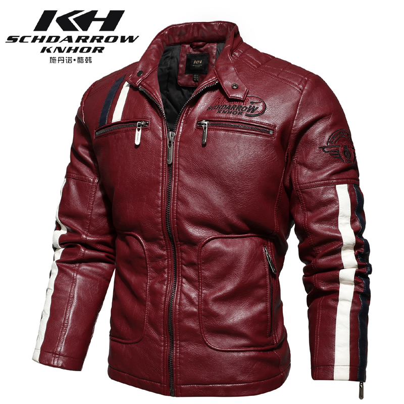 Men's Jackets Winter Men's Leather Trench Coat Jacket Lining plus Cotton Warm Stitching Slim Leather Men Wind-Resistant Pu Jacket 230816