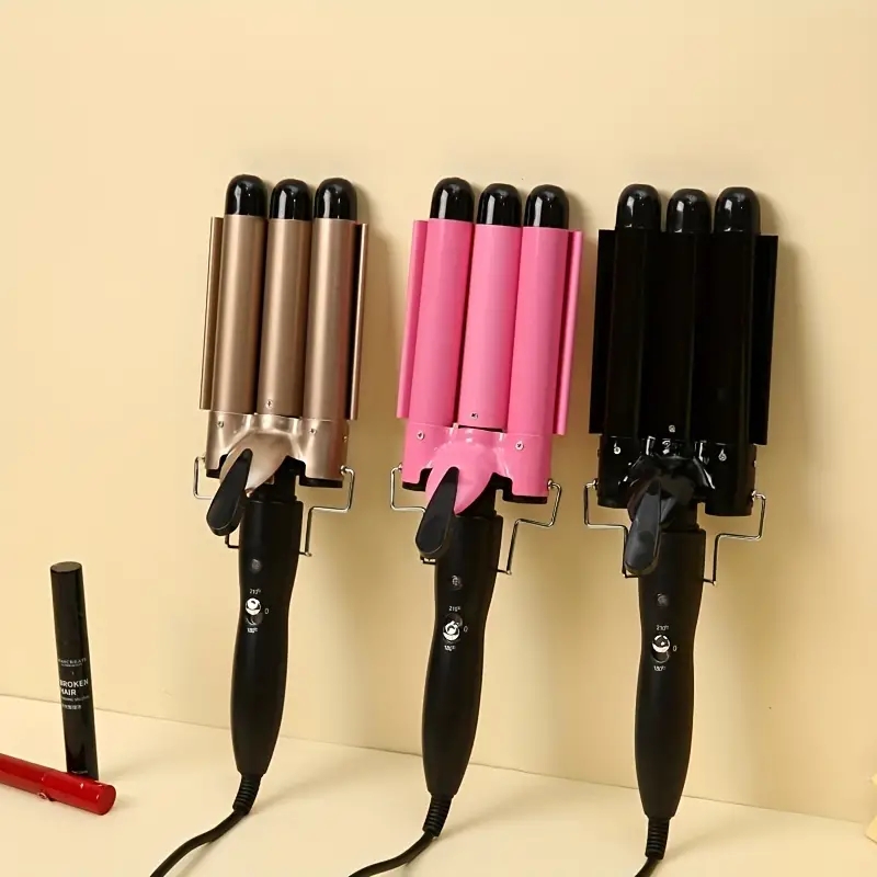 25mm Professional Three Barrel Curling Iron Wand Electric Ceramic Wand Curling Iron Hair Styling Tool
