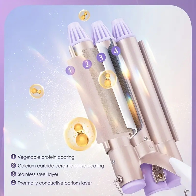 Electric Curling Iron - Three-Stick Hair Curler for Smooth and Shiny Hair - Household Egg Roll Stick - Hair Styling Tool for Salon-Quality Results