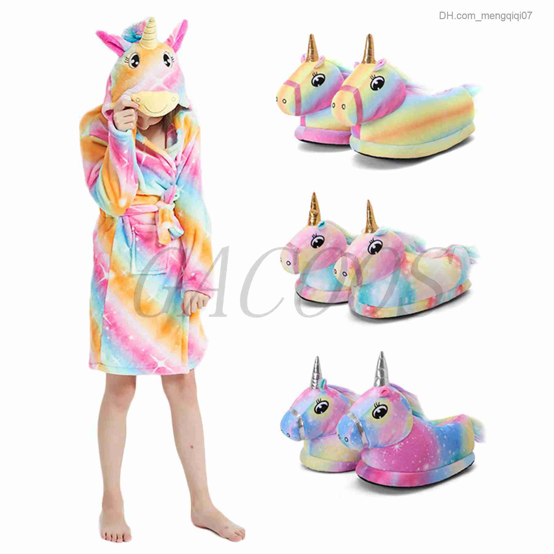 Towels Robes Boys and girls flannel unicorn bathroom children's hoodie children's animal towel baby pajamas unicorn children's dress Z2