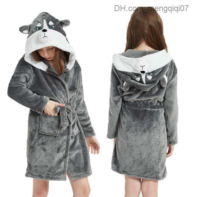 Towels Robes Boys and girls flannel unicorn bathroom children's hoodie children's animal towel baby pajamas unicorn children's dress Z2