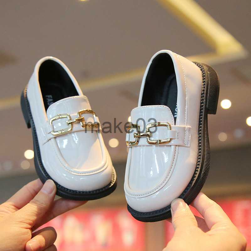Sneakers Girls Leather Shoes for Kids Shoes School Party Wedding Black Loafers Slipon Children Flats Shoes Fashion British Style J230818
