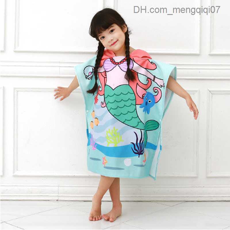Towels Robes Children's towel beach towel hood large soft blanket baby bath towel gift product children's swimming towel rain cover cardigan