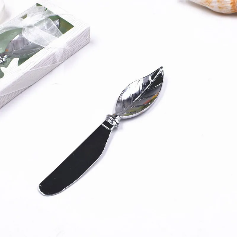 wedding favors gifts party spread the love stainless steel maple leaf butter knife spreader souvenirs box packingZZ