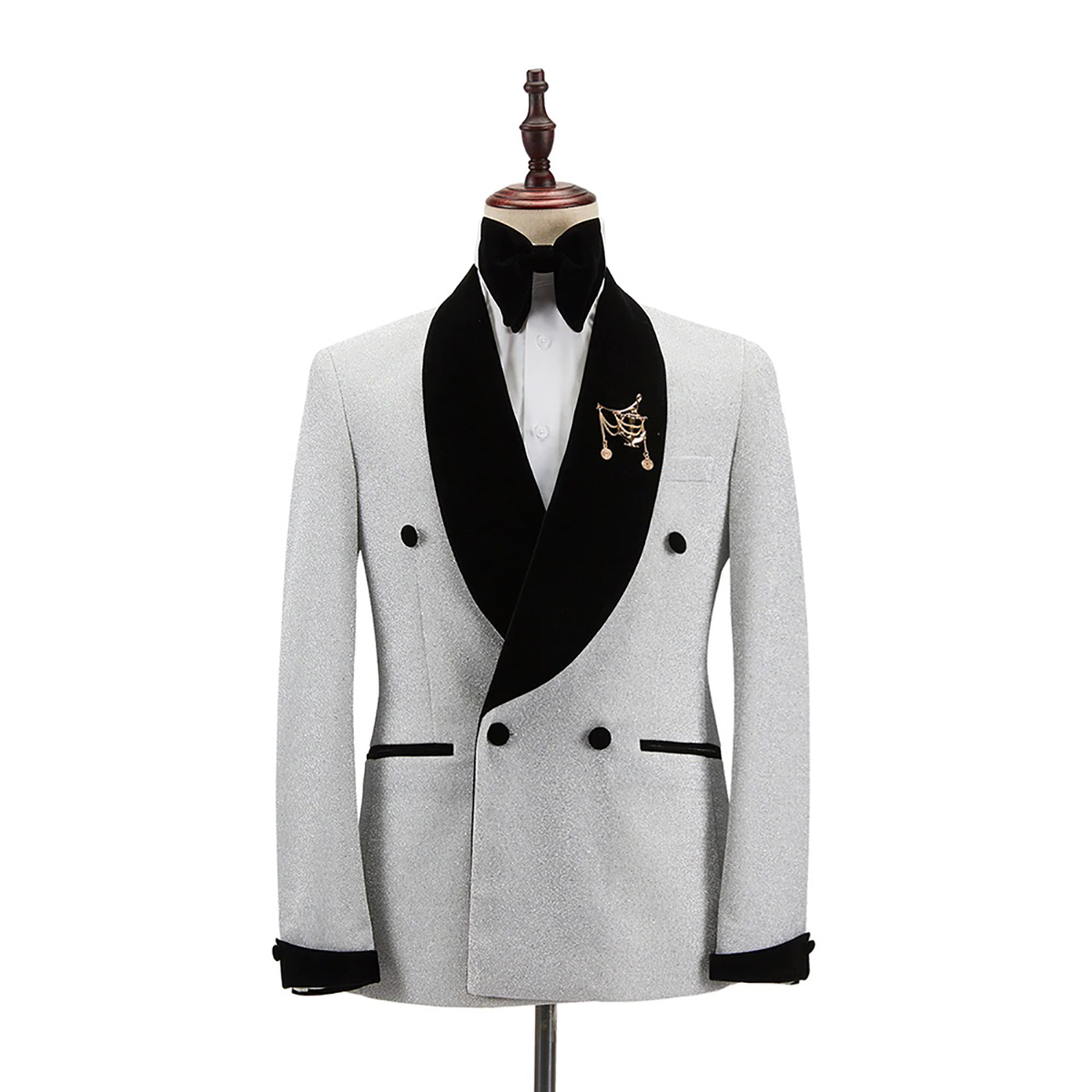Sparkly Fashion Men's Suit Blazer Shawl Lapel Tuxedos Slim Fit Groom Wear For Wedding Prom Evening Party Only Jacket Customize