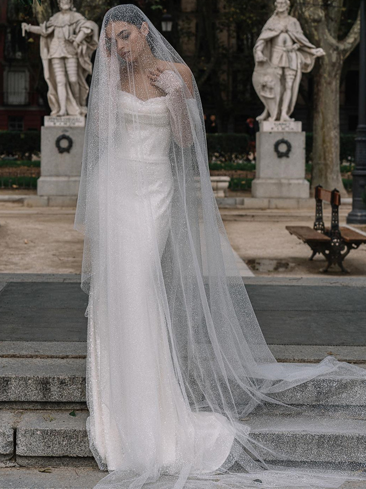 Sparkly Off Shoulder Mermaid Wedding Dresses Draped Beading Sequined Bridal Gown Long Sleeve Vestido de novia