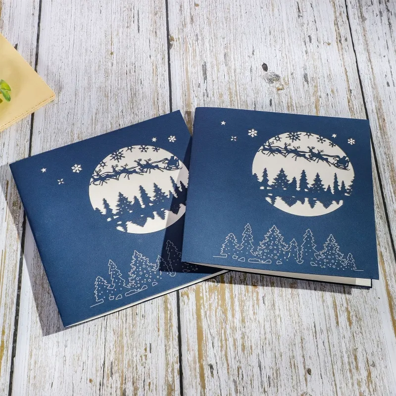 Merry Christmas Cards 3D Pop UP Christmas Tree Winter Gift PopUp Cards Christmas Decoration Gift New Year Greeting CardsZZ