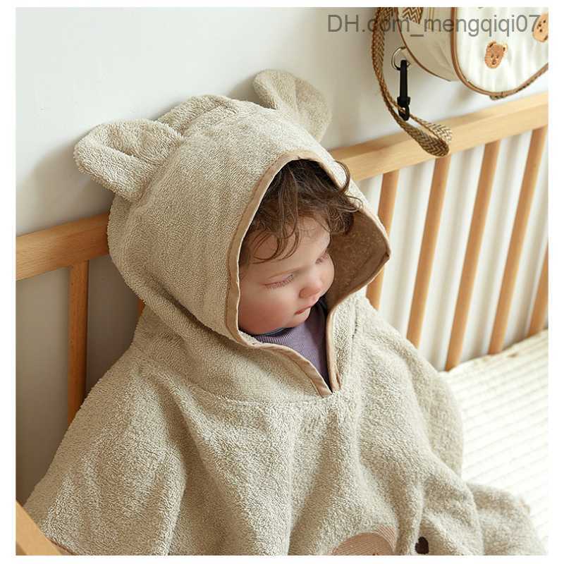 Towels Robes 60x60CM Bathrobe Baby Four Seasons Children's Sleep Dress Quick Drying Thick Hooded Bath Towel Z230819