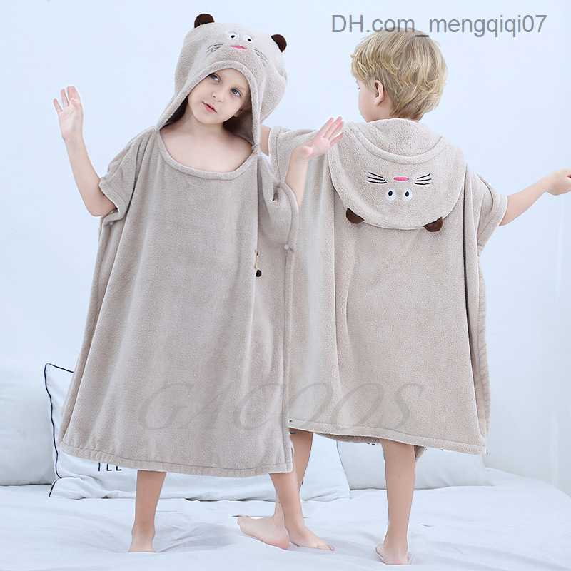 Towels Robes Baby Bath Towel Hooded Elephant Velvet Towel Boy Newborn Baby Bath Towel Super Soft Sleep Swaddle Packaging Blanket Baby Clothing Z230819