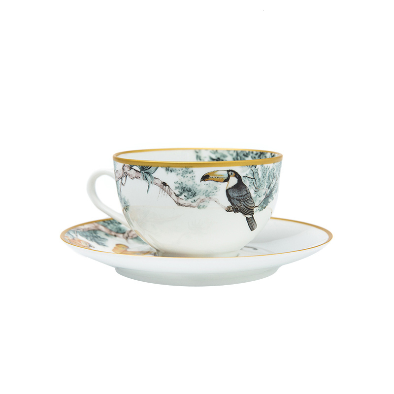 Mugs Bone China Phnom Penh Ceramic afternoon tea Cup Creative Coffee Saucer Set Dish Pull Flower 230817