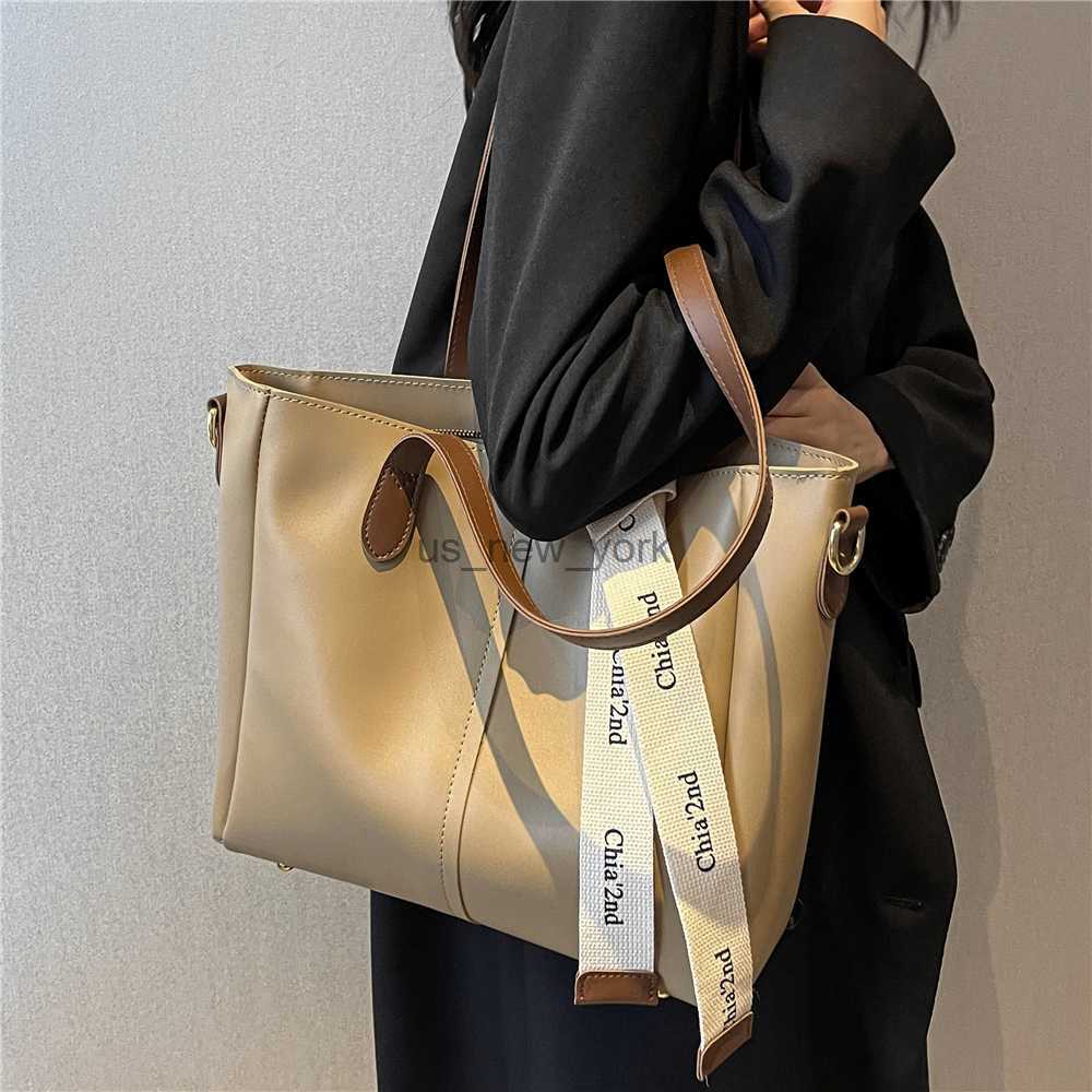 Totes Toptrends Large Work Tote Bags With Zipper For Women 2023 Trend Design A4 Female Shoulder Bag PU Leather Office Ladies Handbags HKD230818