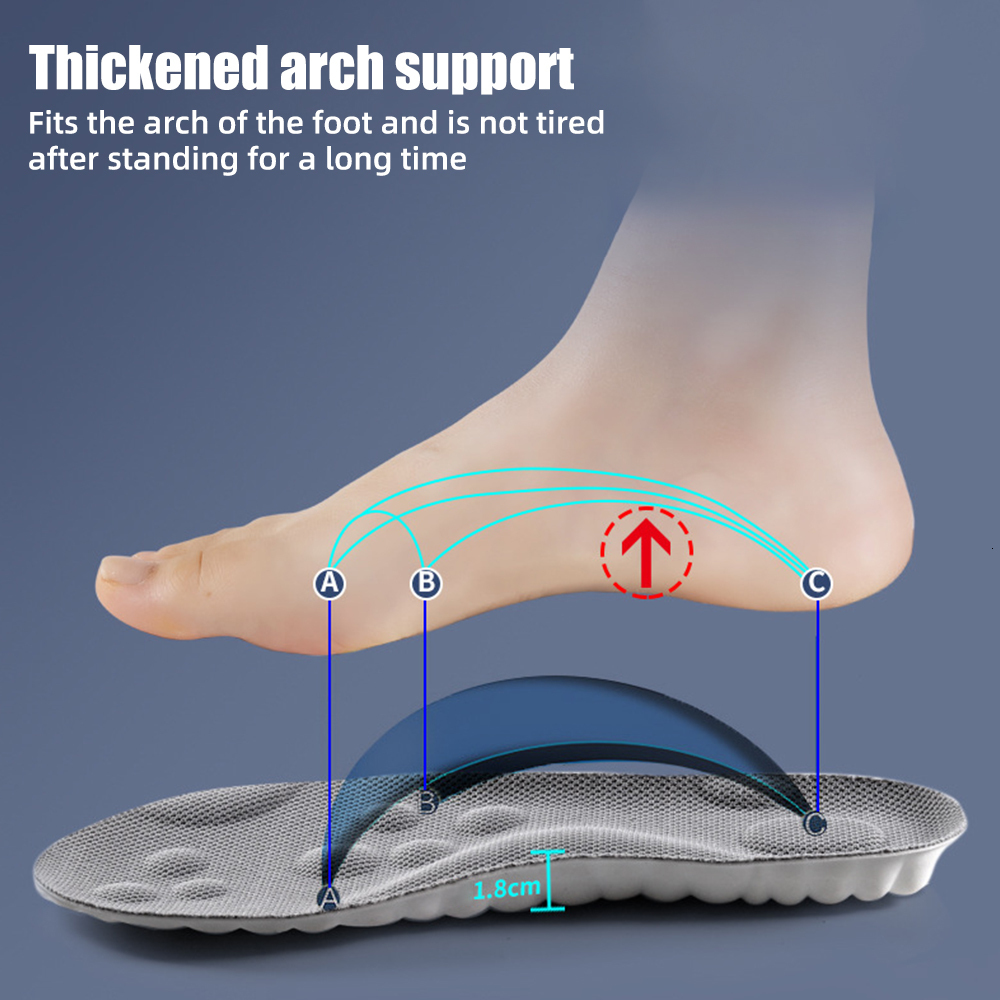 Shoe Parts Accessories 4D Latex Sport Insoles Super Soft High Elasticity Pads Antipain Deodorant Cushion Arch Support Running Foot Insole 230817