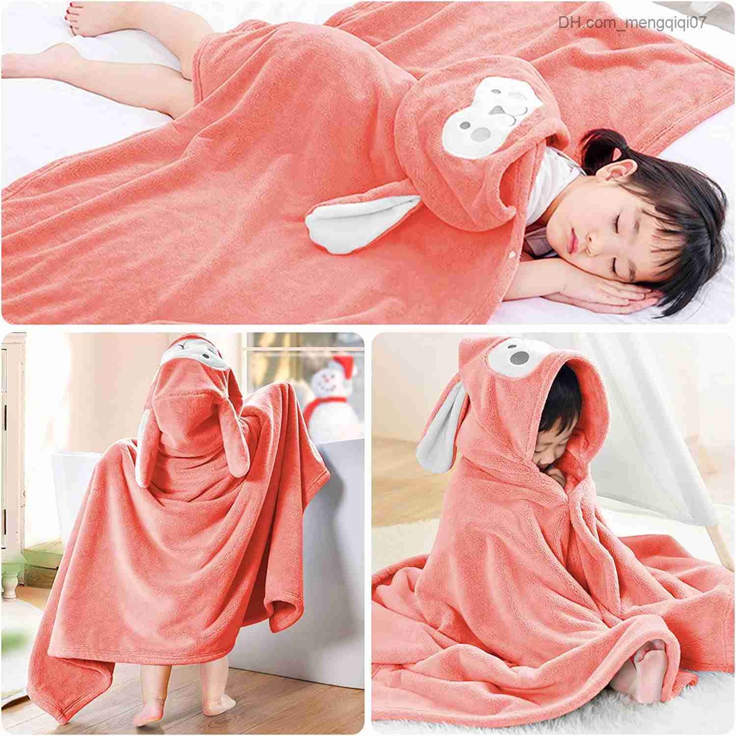 Towels Robes Unisex Baby Bathroom Flannel Cloak Cartoon Boys and Girls Super Soft Hooded Spa Robe Bathtowel Cover Baby Shower Gift Z230819